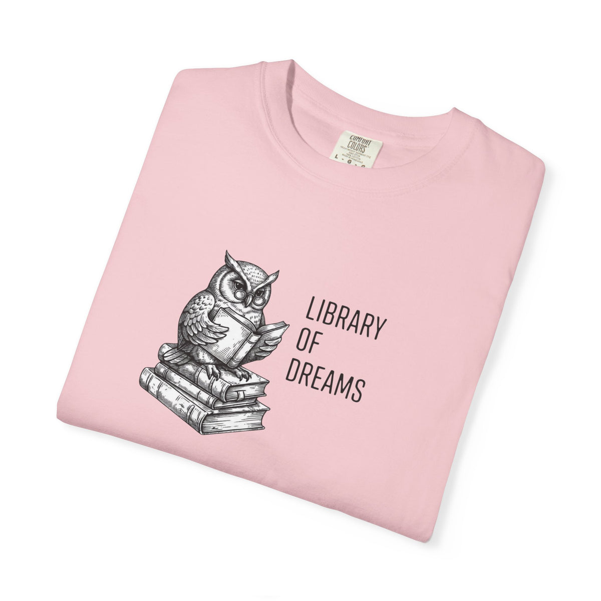 Library of Dreams T-Shirt — Owl on Books Reading Tee