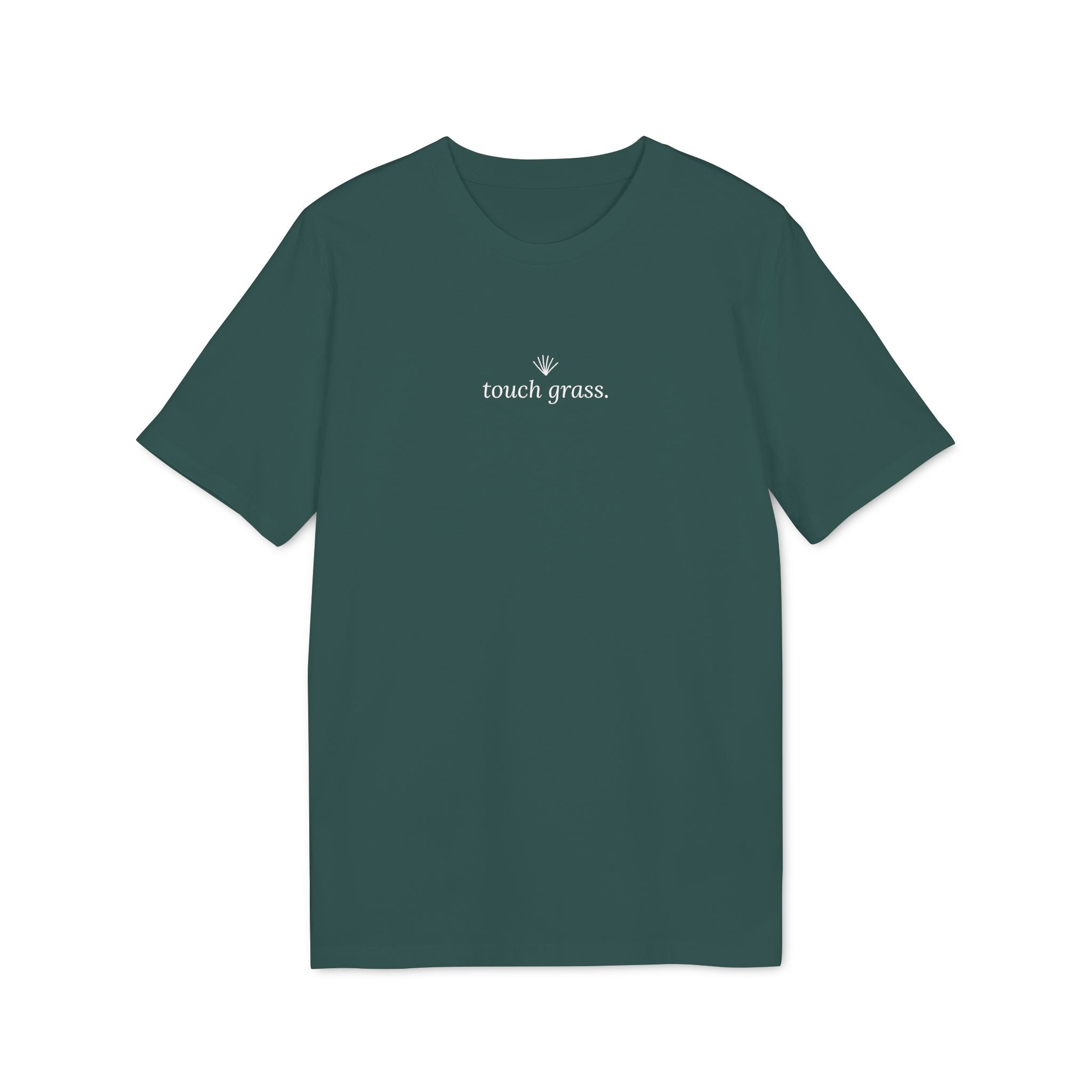Touch Grass T-shirt | minimalist typewriter text | Regular Fit