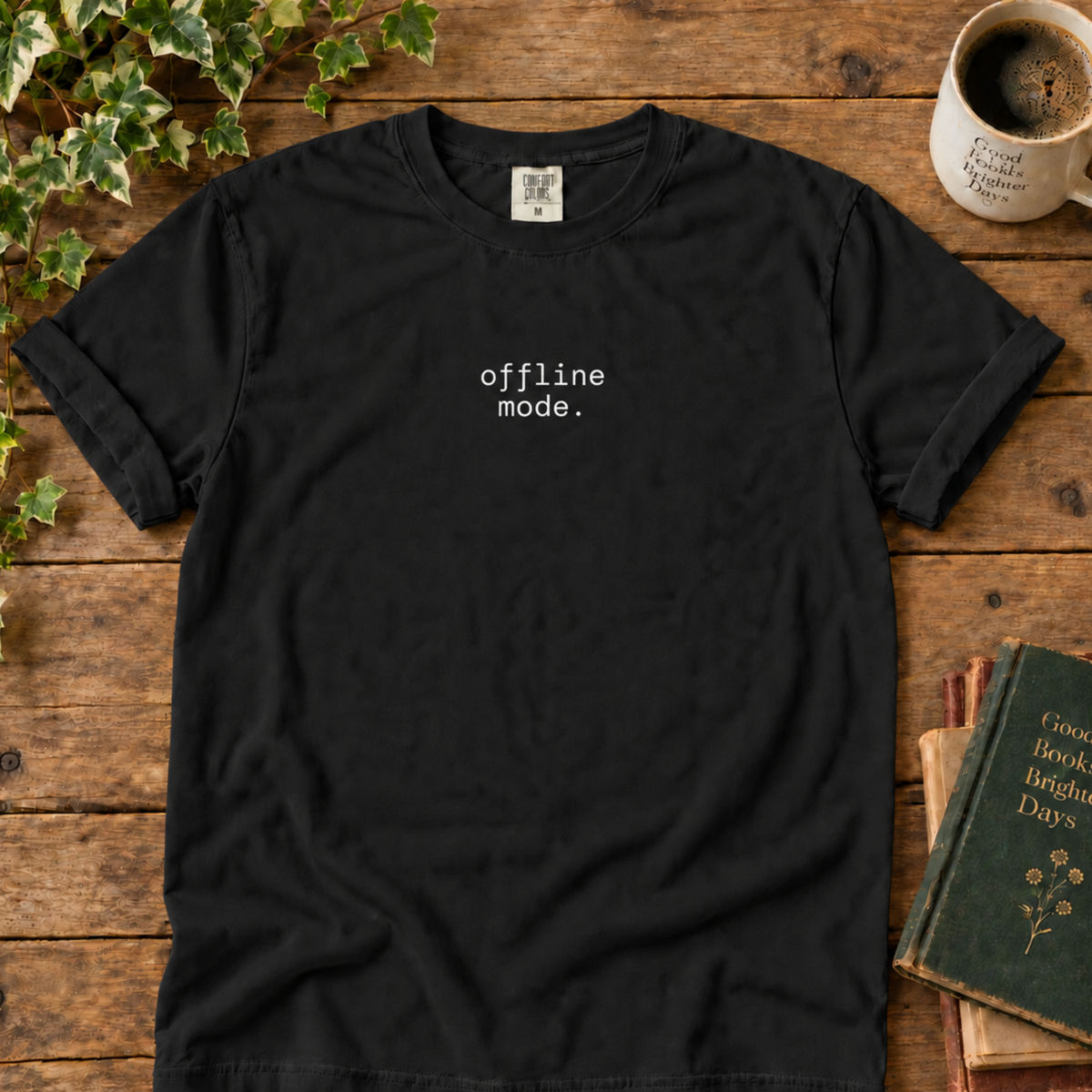 offline mode. t-shirt