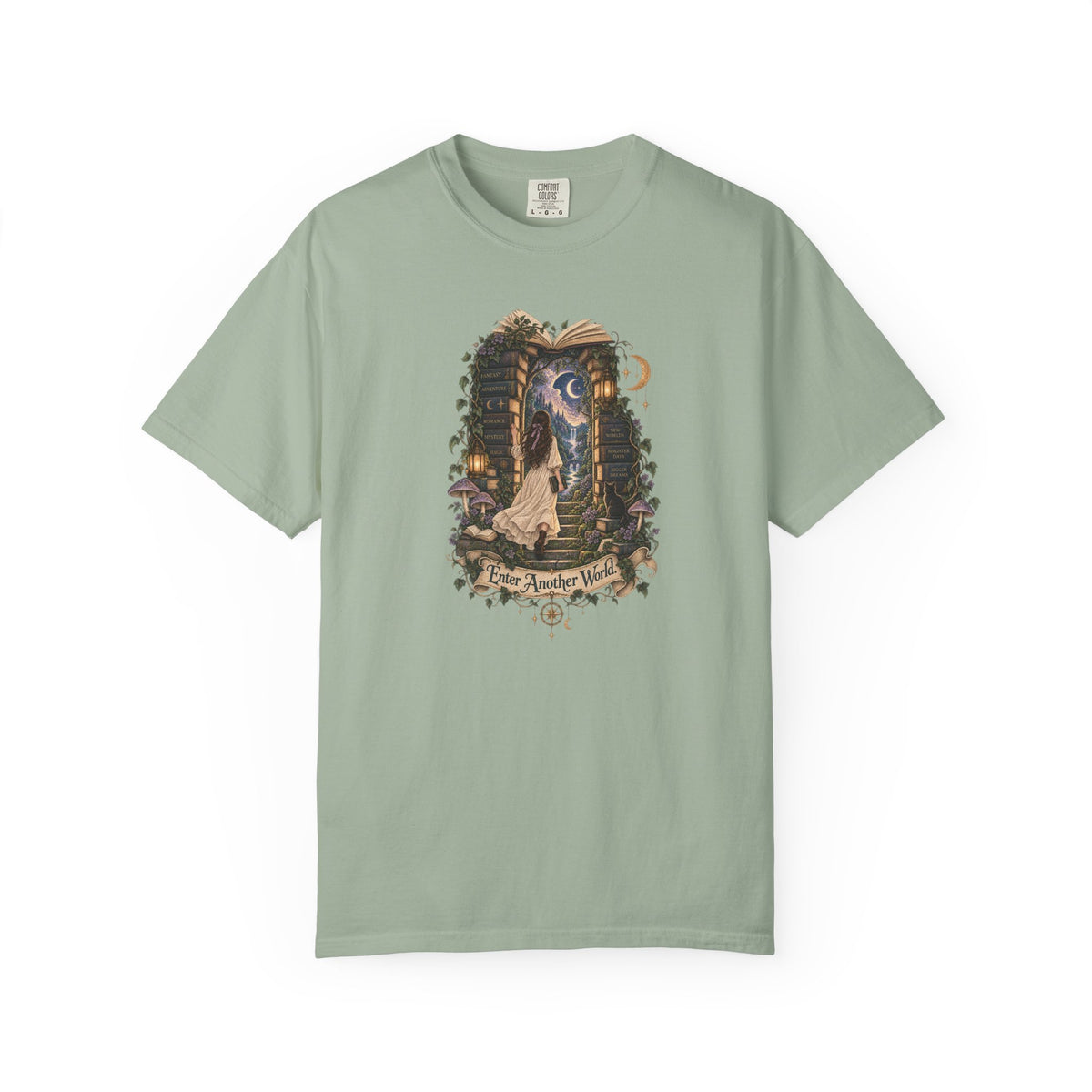 Mystical Forest Owl with Crescent Moon T-Shirt | Night Woodland Illustration