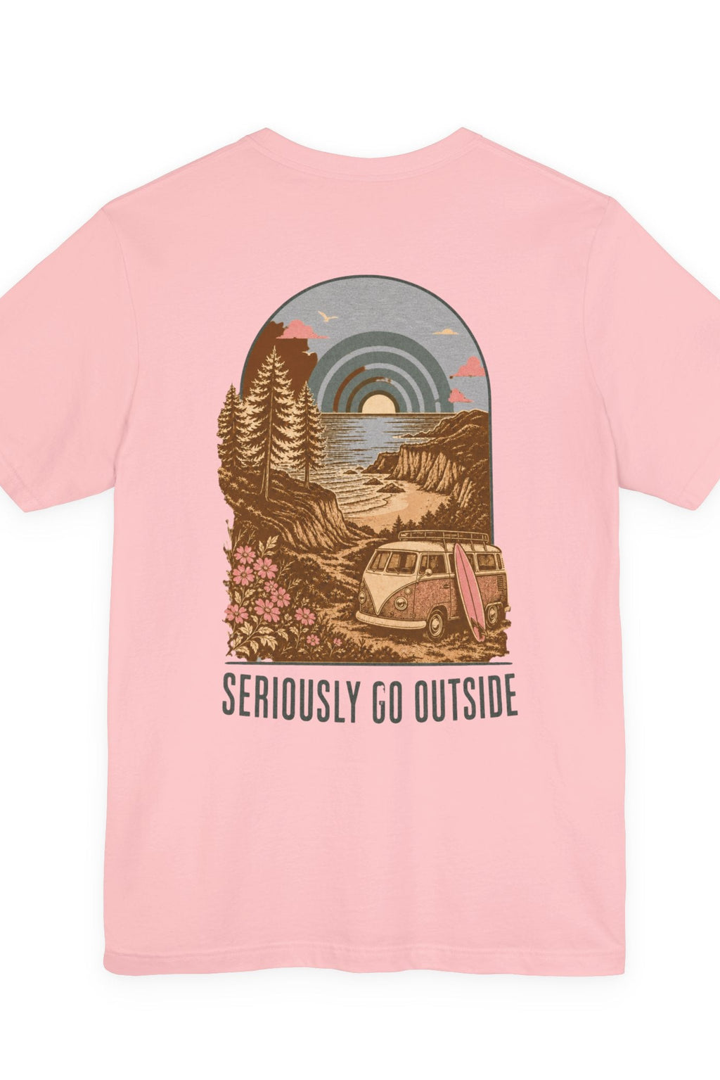go outside with back print- Nature T‑Shirt — Mountain & Forest Graphic Tee