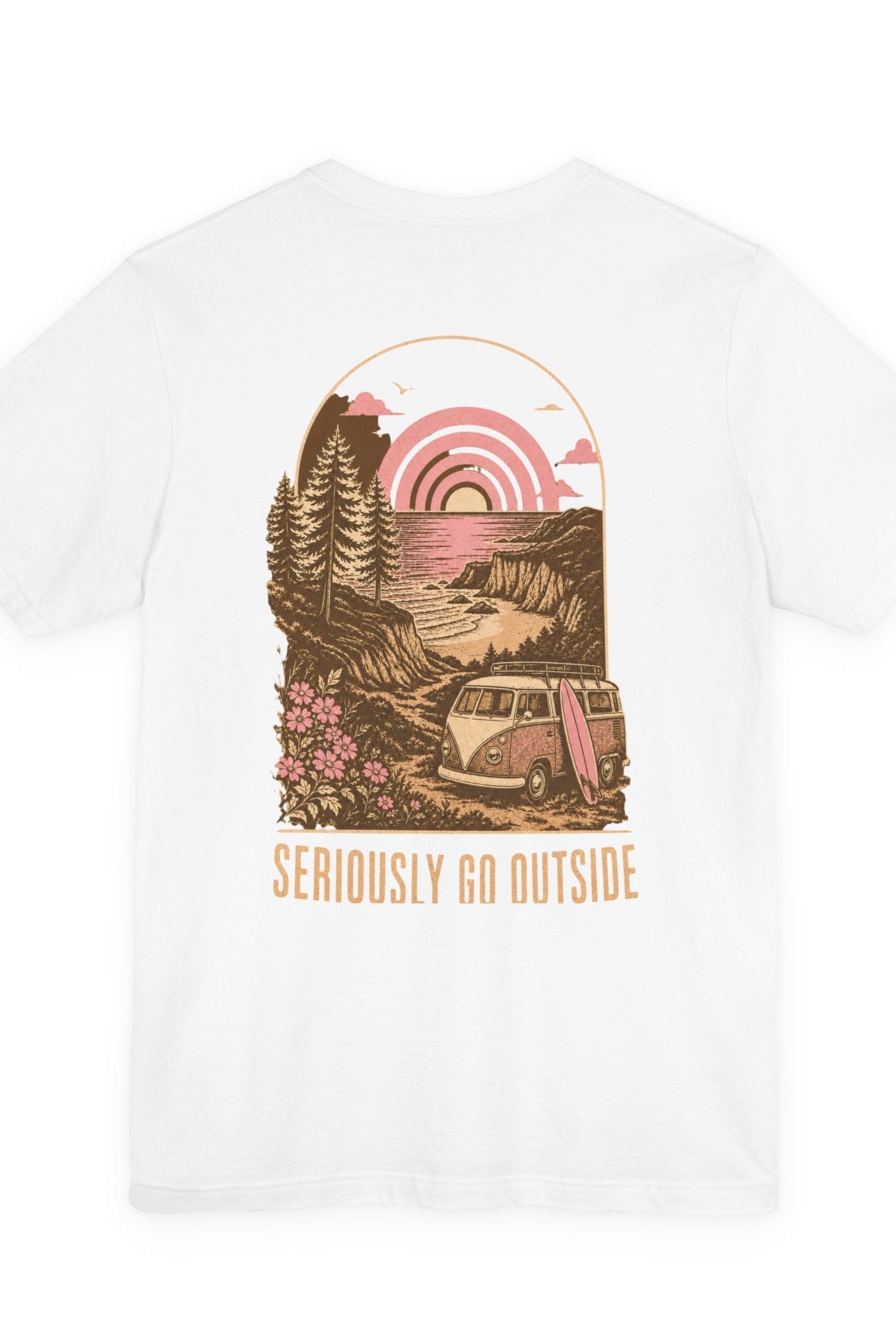 go outside with back print- Nature T‑Shirt — Mountain & Forest Graphic Tee