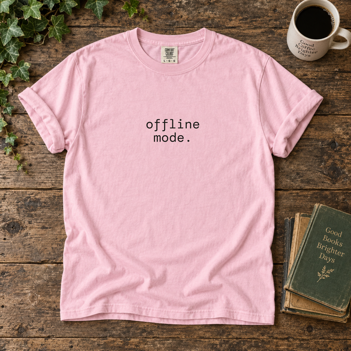 offline mode. t-shirt