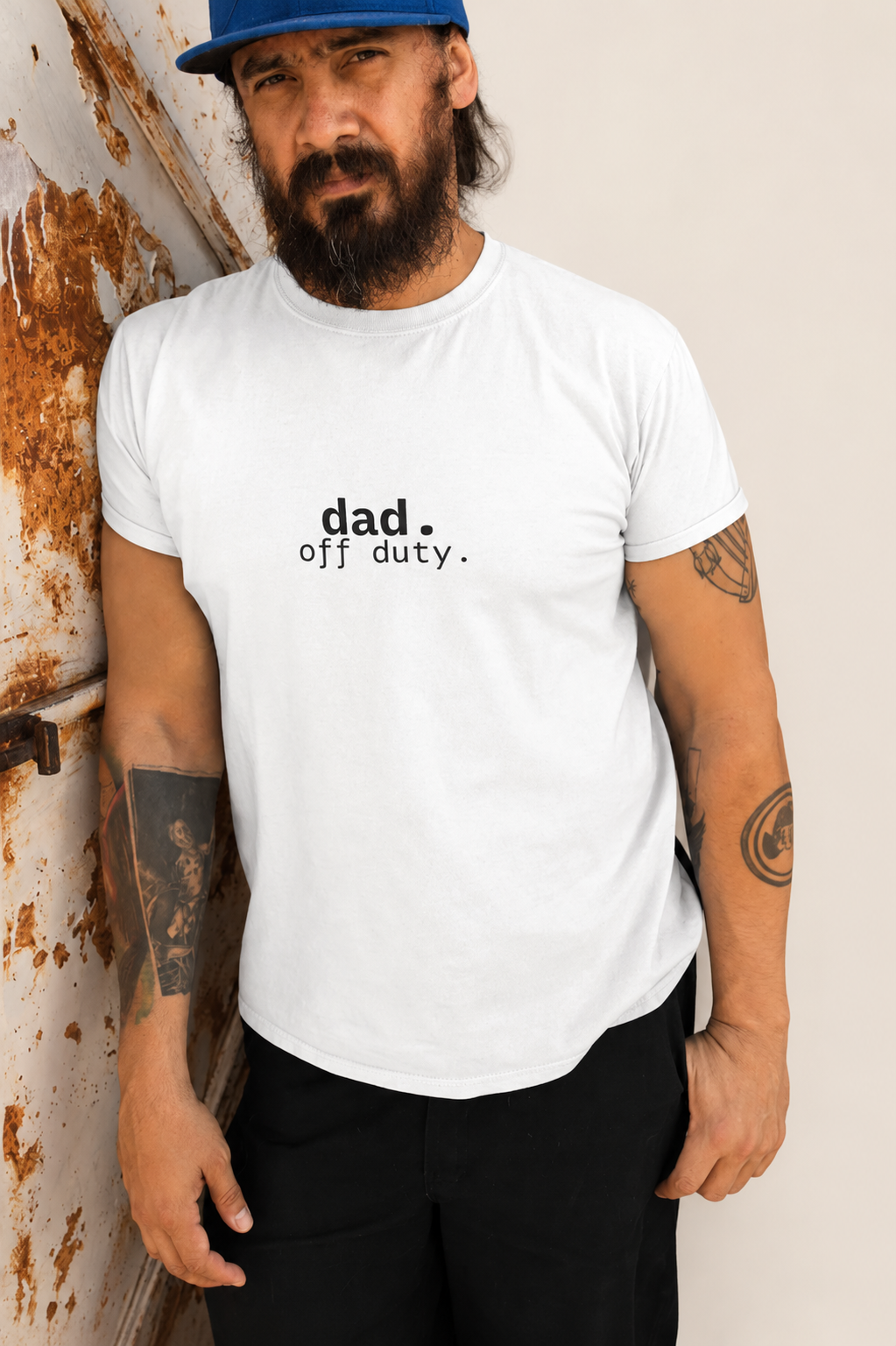 Dad. Off Duty. T-Shirt | Minimalist Text | Regular Fit