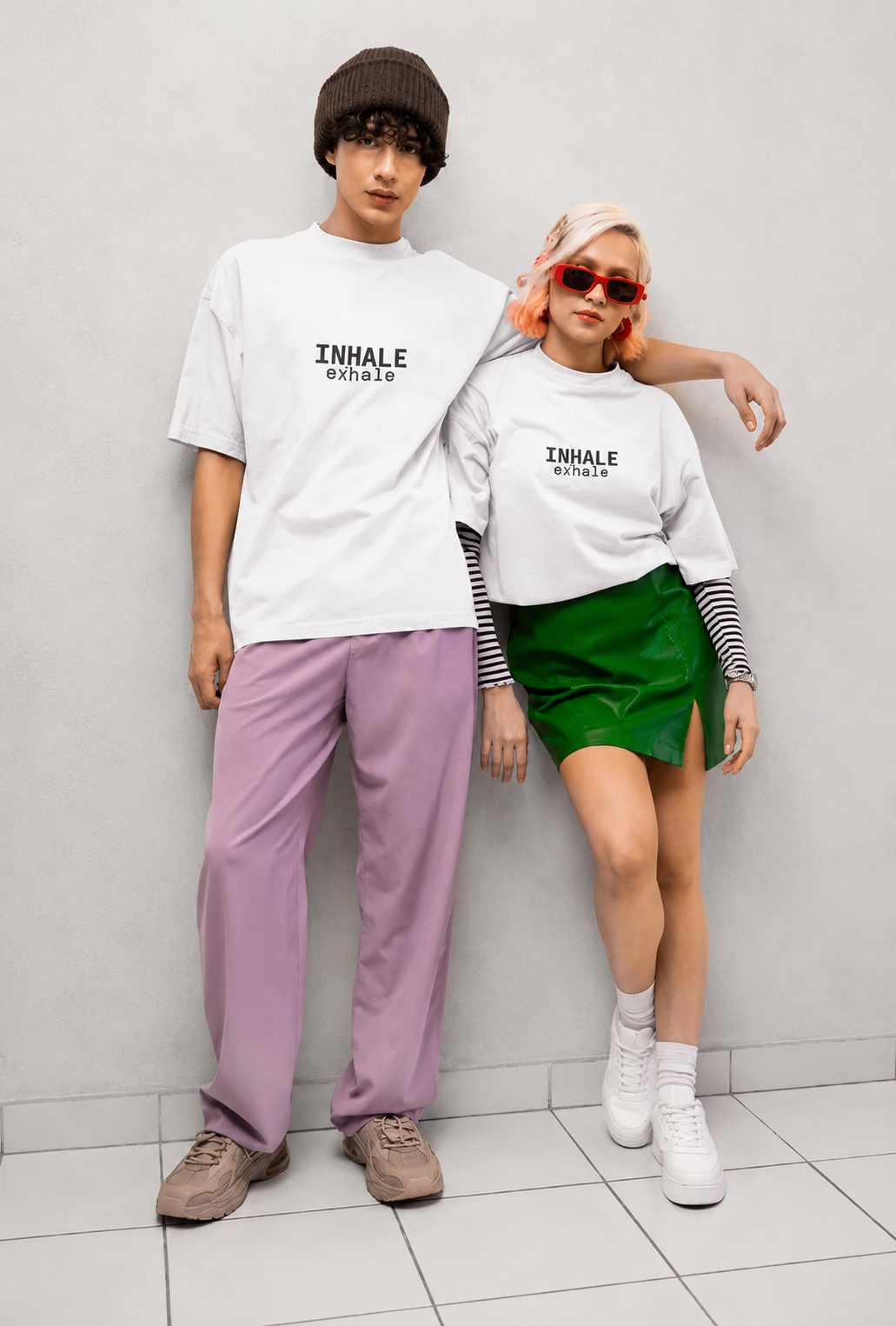 Inhale. Exhale. T-Shirt | Minimalist Text | Regular Fit