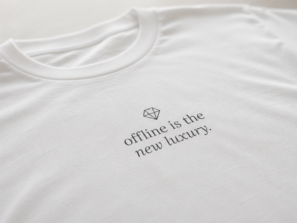 Offline is the New Luxury T-shirt | small plant graphic | Boxy Fit