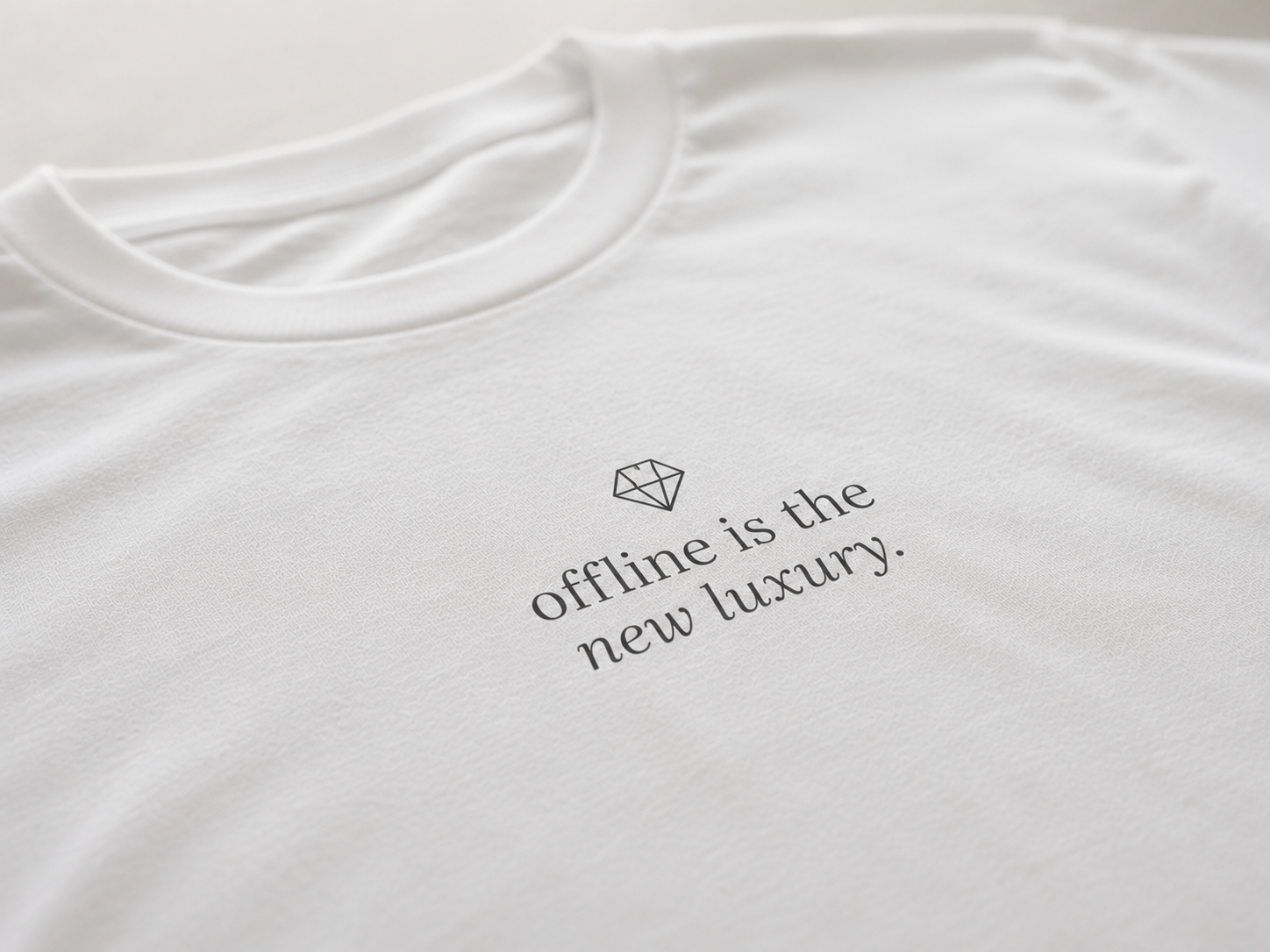 Offline is the New Luxury T-shirt | small plant graphic | Boxy Fit