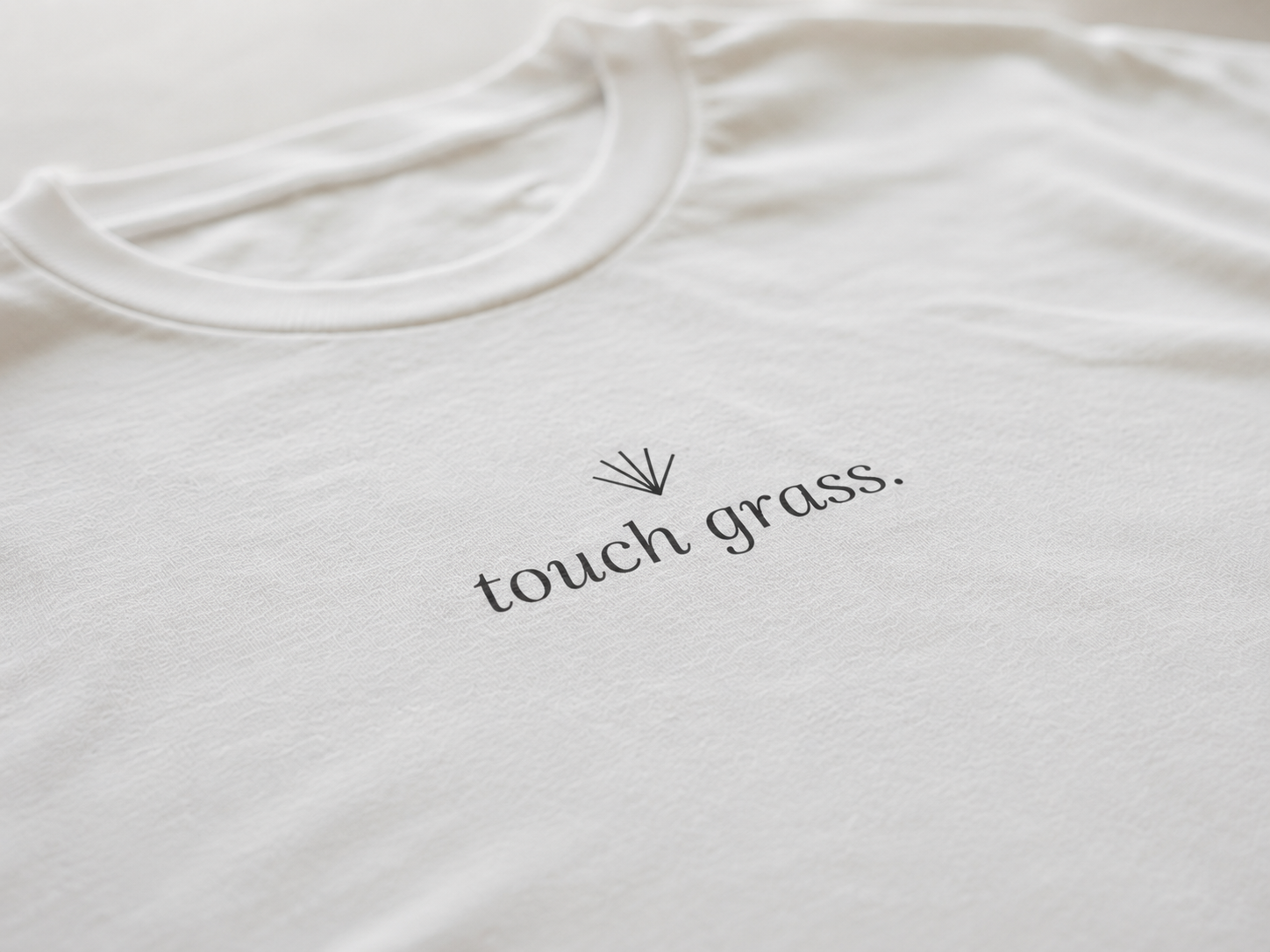 Touch Grass T-shirt | small plant graphic | Boxy Fit
