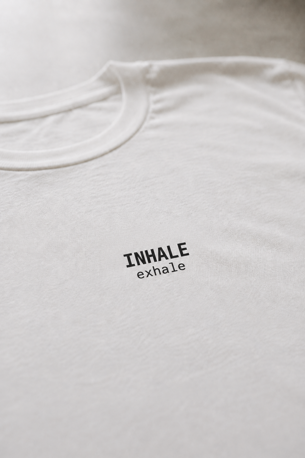 Inhale. Exhale. T-Shirt | Minimalist Text | Regular Fit