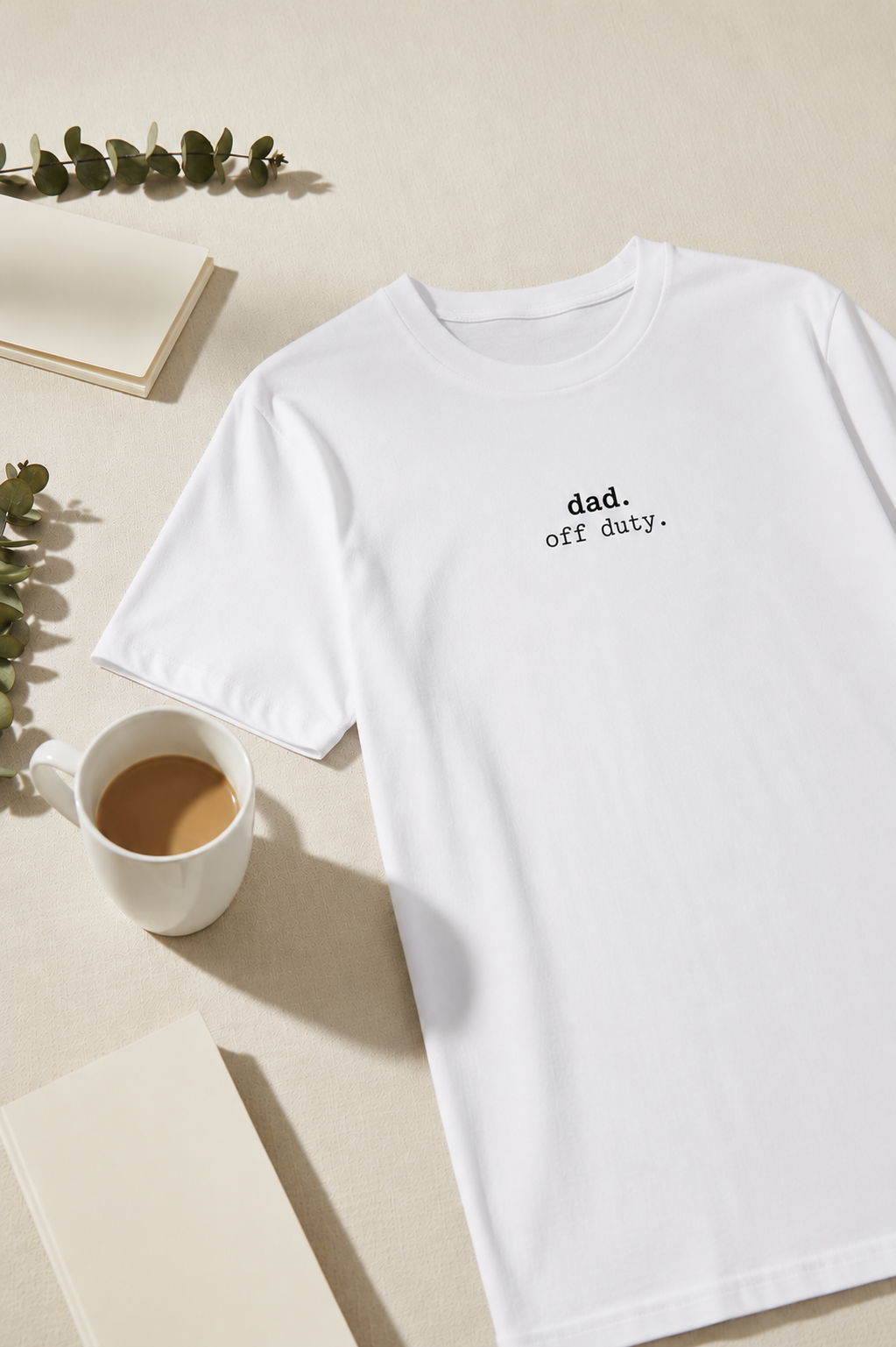Dad. Off Duty. T-Shirt | Minimalist Text | Regular Fit