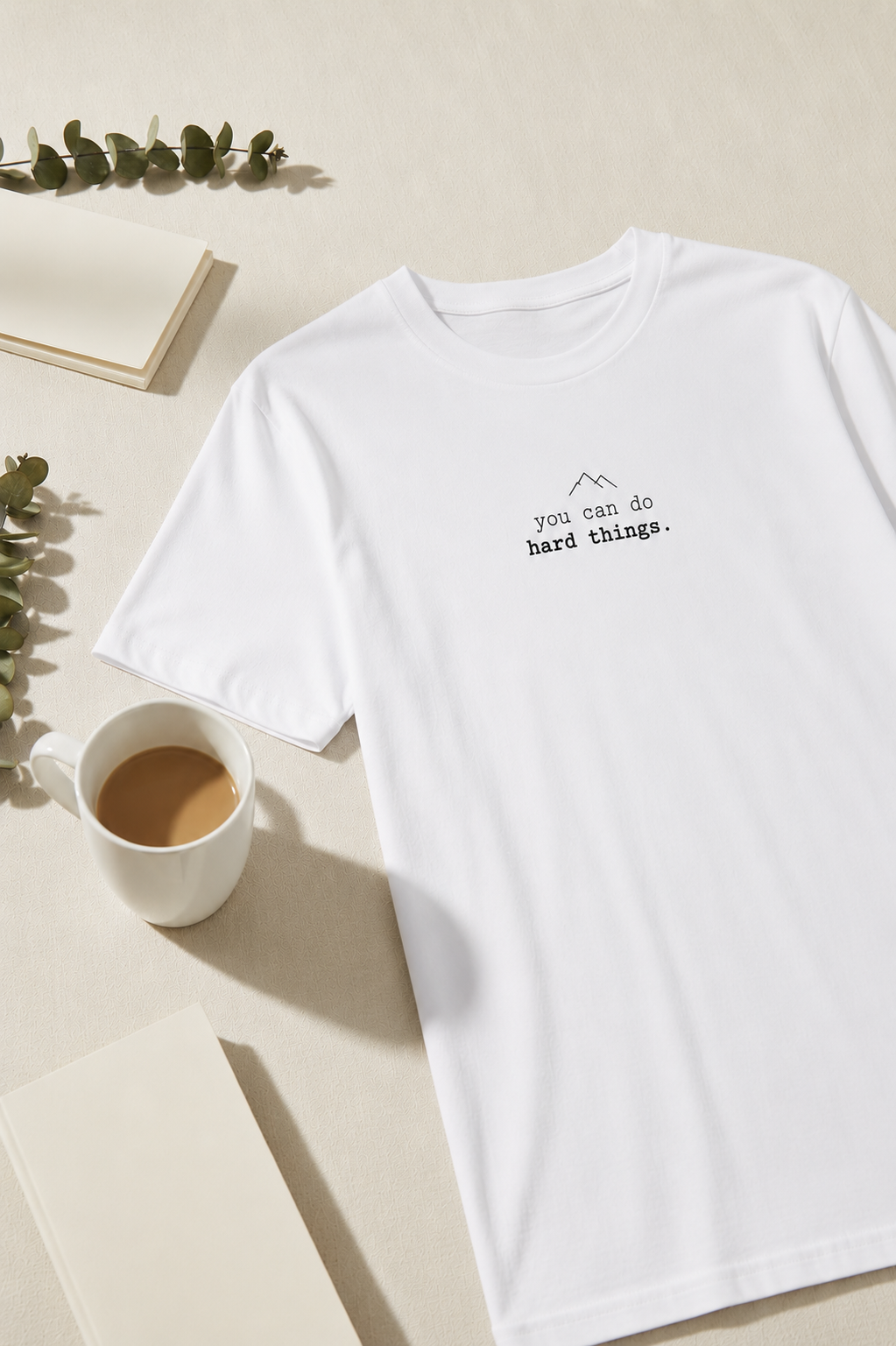 You Can Do Hard Things. T-Shirt | Minimalist Text | Boxy Fit