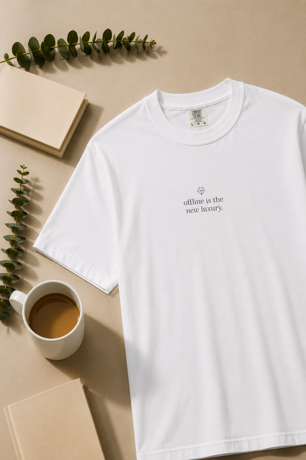 Offline is the New Luxury T-shirt | Minimalist Script Chest Design | Regular Fit