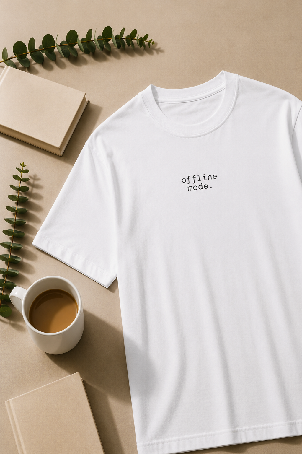 Offline Mode. T-Shirt | Minimalist Text | Regular Fit