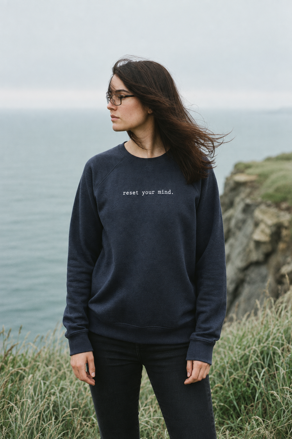 Reset Your Mind Sweatshirt — Minimalist Crewneck for Mindfulness & Self-Care
