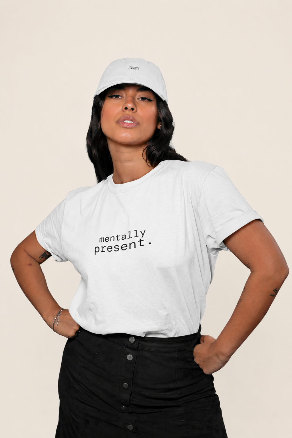Mentally Present. T-Shirt | Minimalist Text | Regular Fit