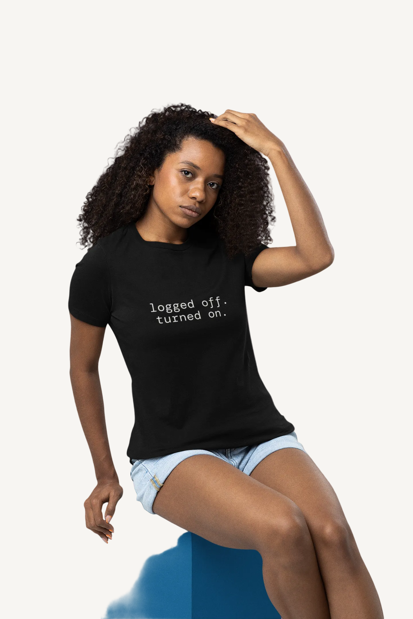 Logged Off. Turned On. T-Shirt | Minimalist  Text | Regular Fit