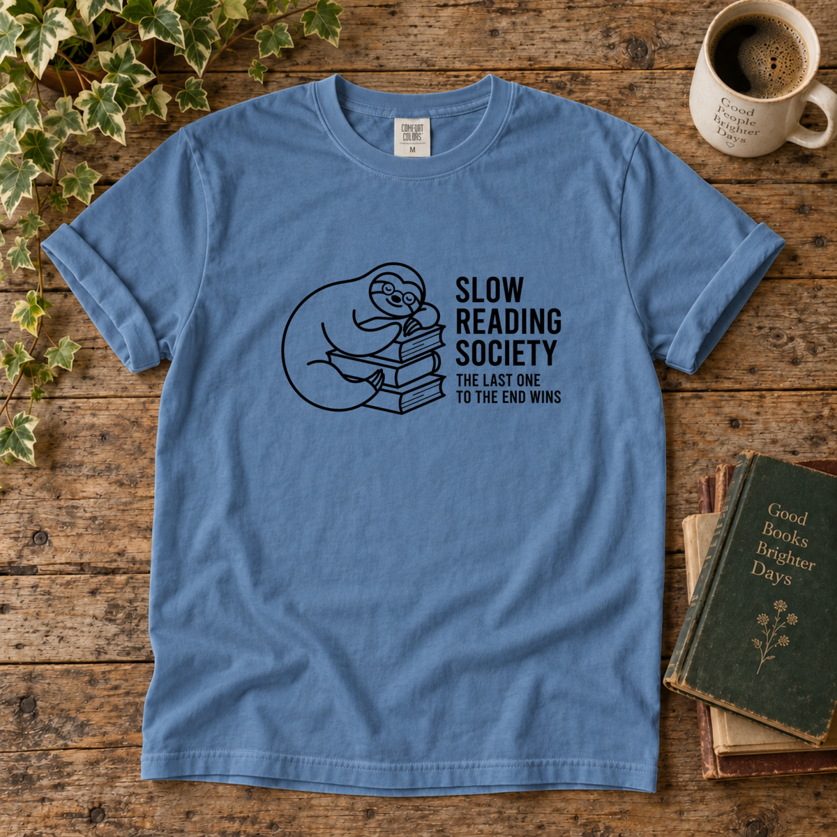slow reading society. t-shirt