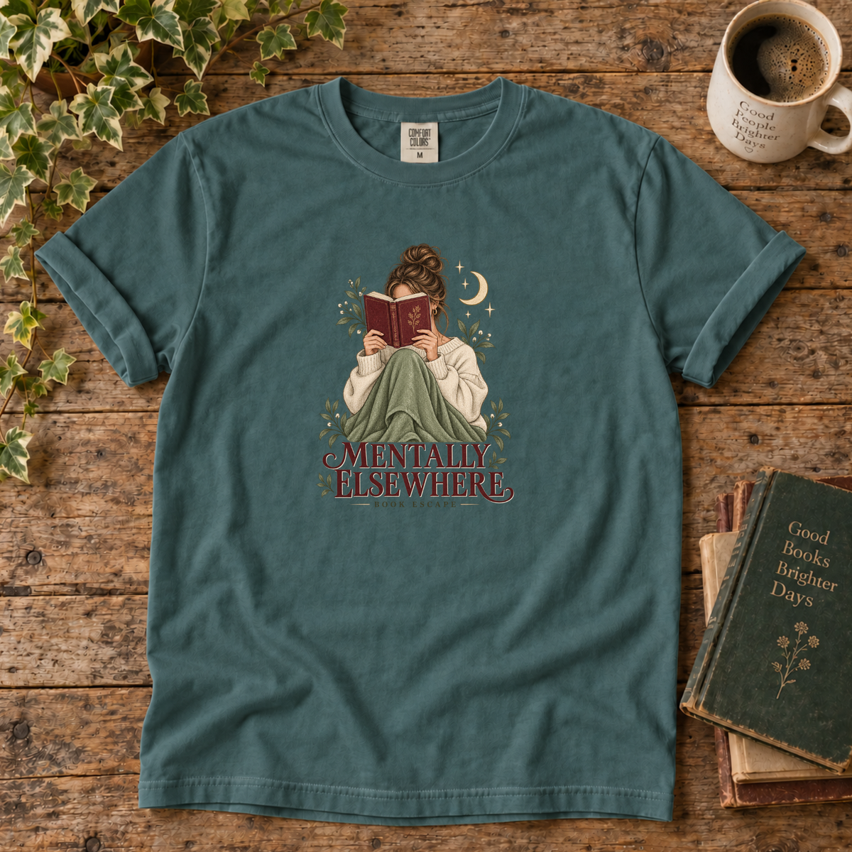 mentally elsewhere. t-shirt
