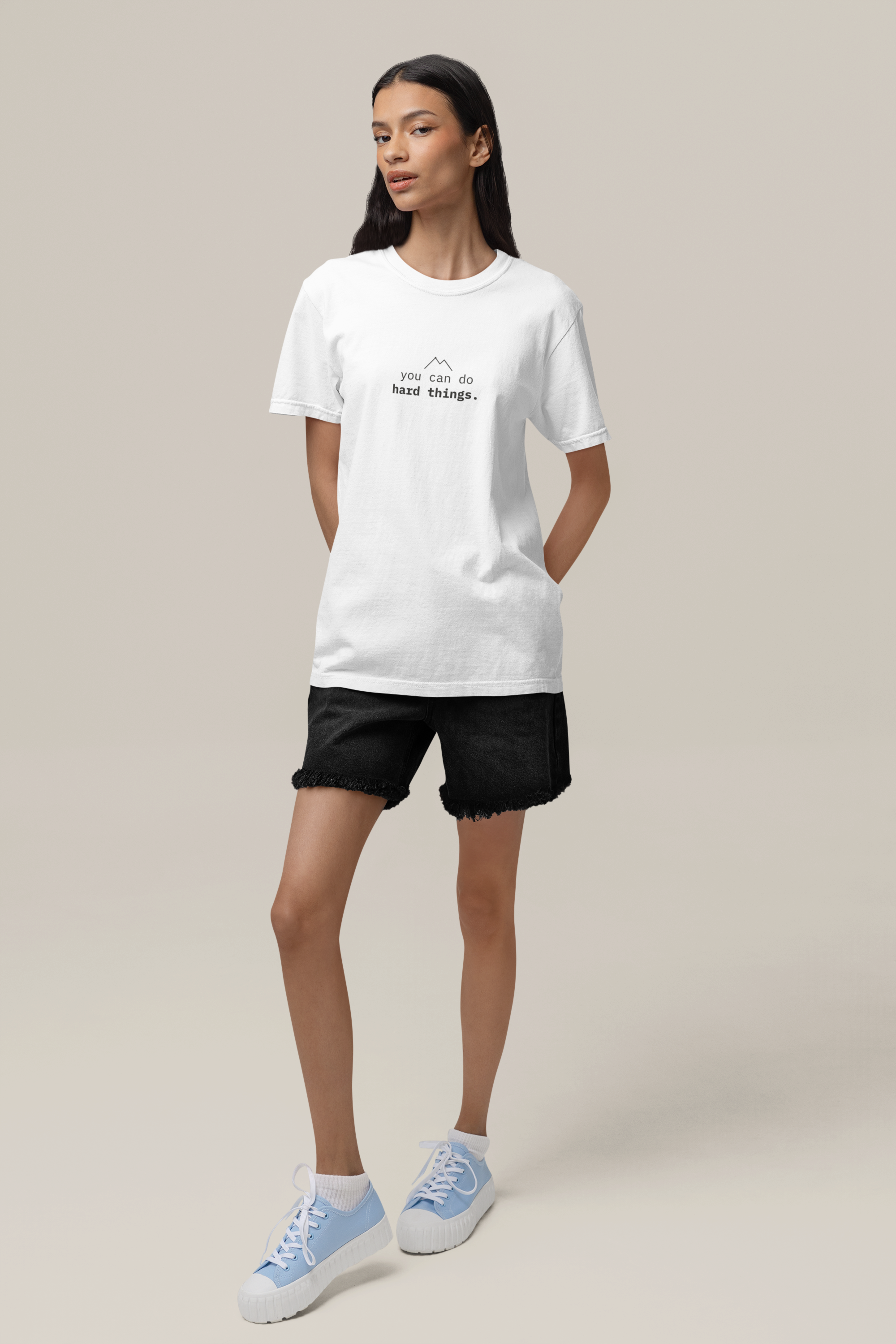 You Can Do Hard Things. T-Shirt | Minimalist Text | Boxy Fit