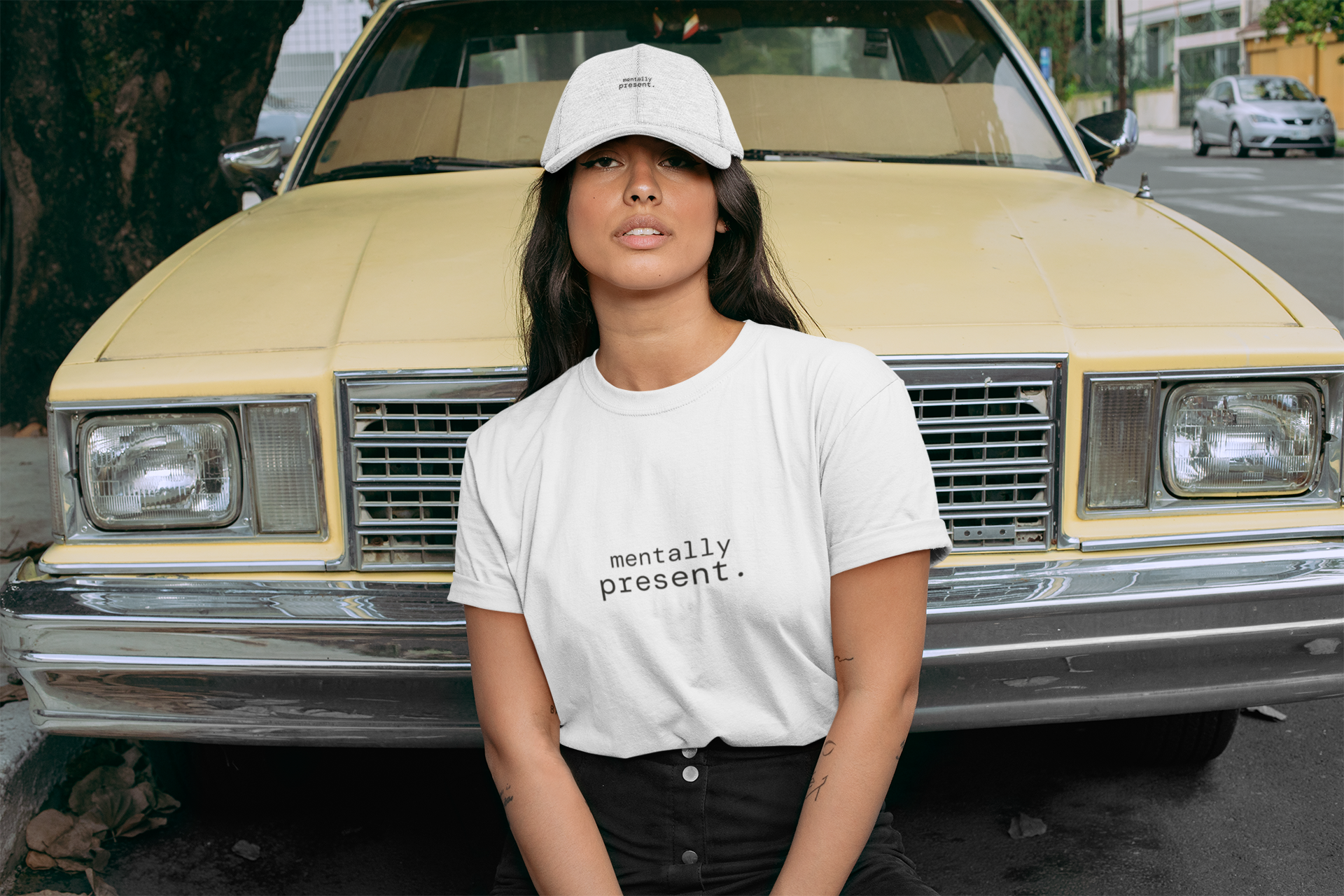 Mentally Present. T-Shirt | Minimalist Text | Regular Fit