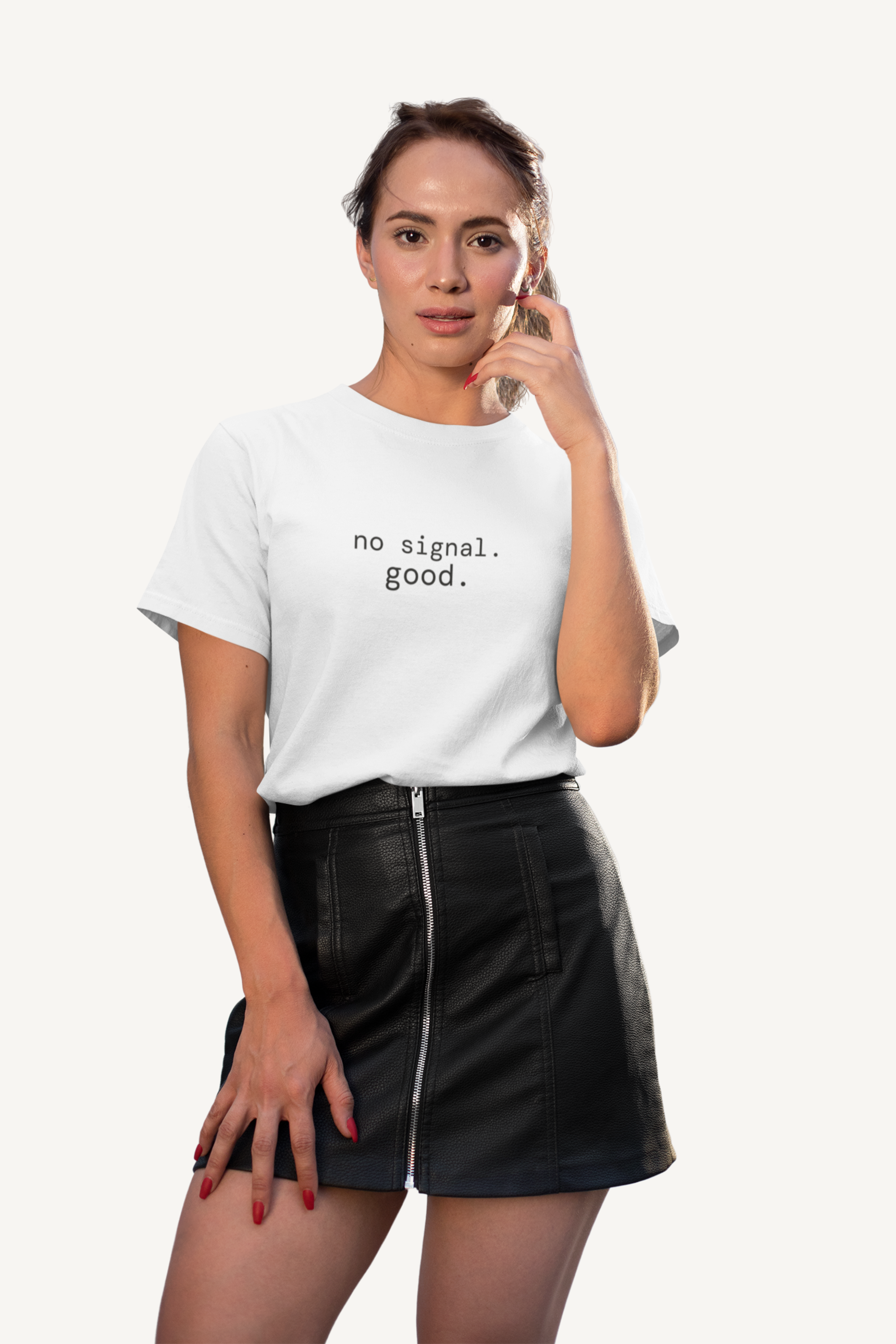 No Signal. Good. T-Shirt | Minimalist Text | Regular Fit