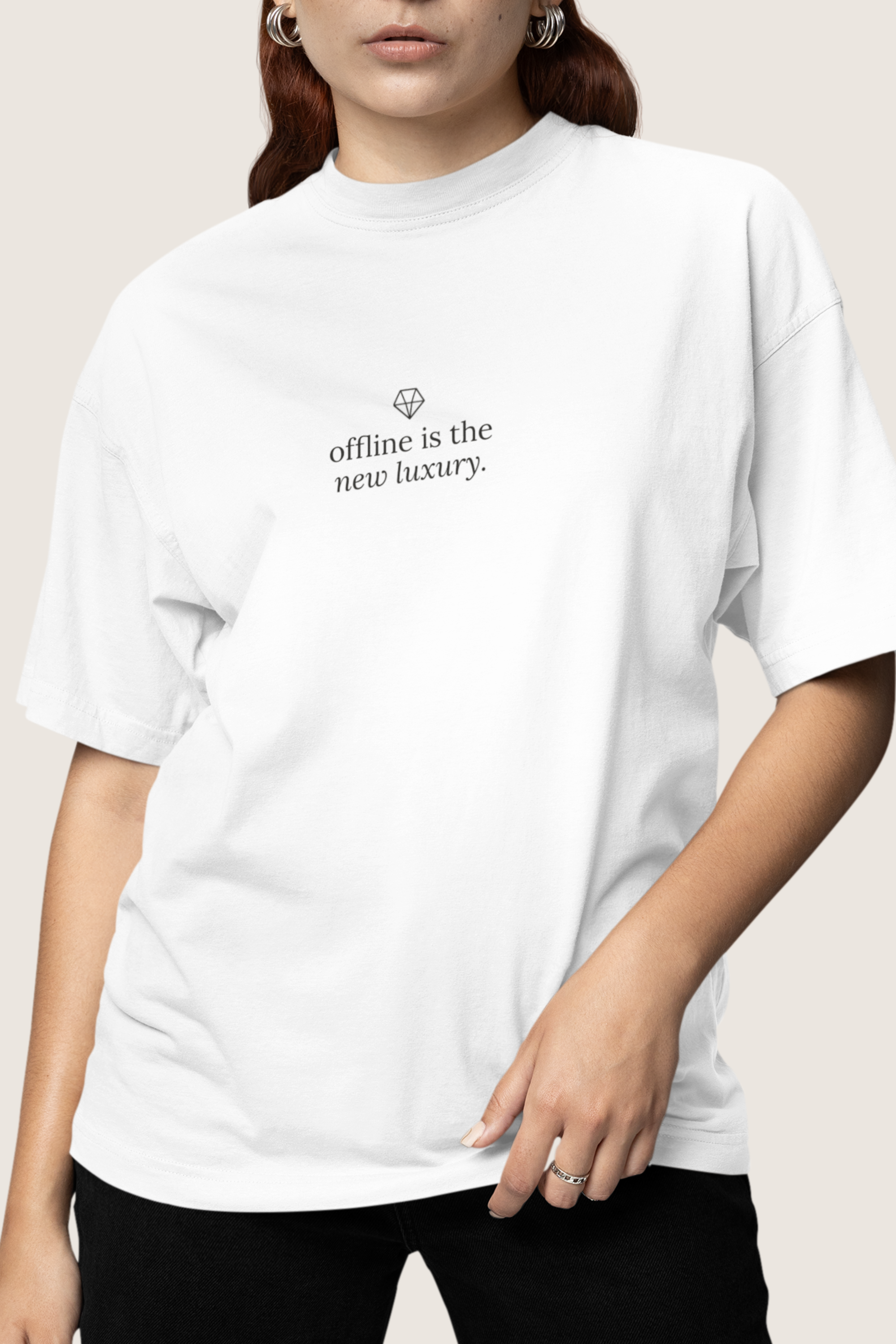 Offline is the New Luxury T-shirt | Minimalist Script Chest Design | Regular Fit