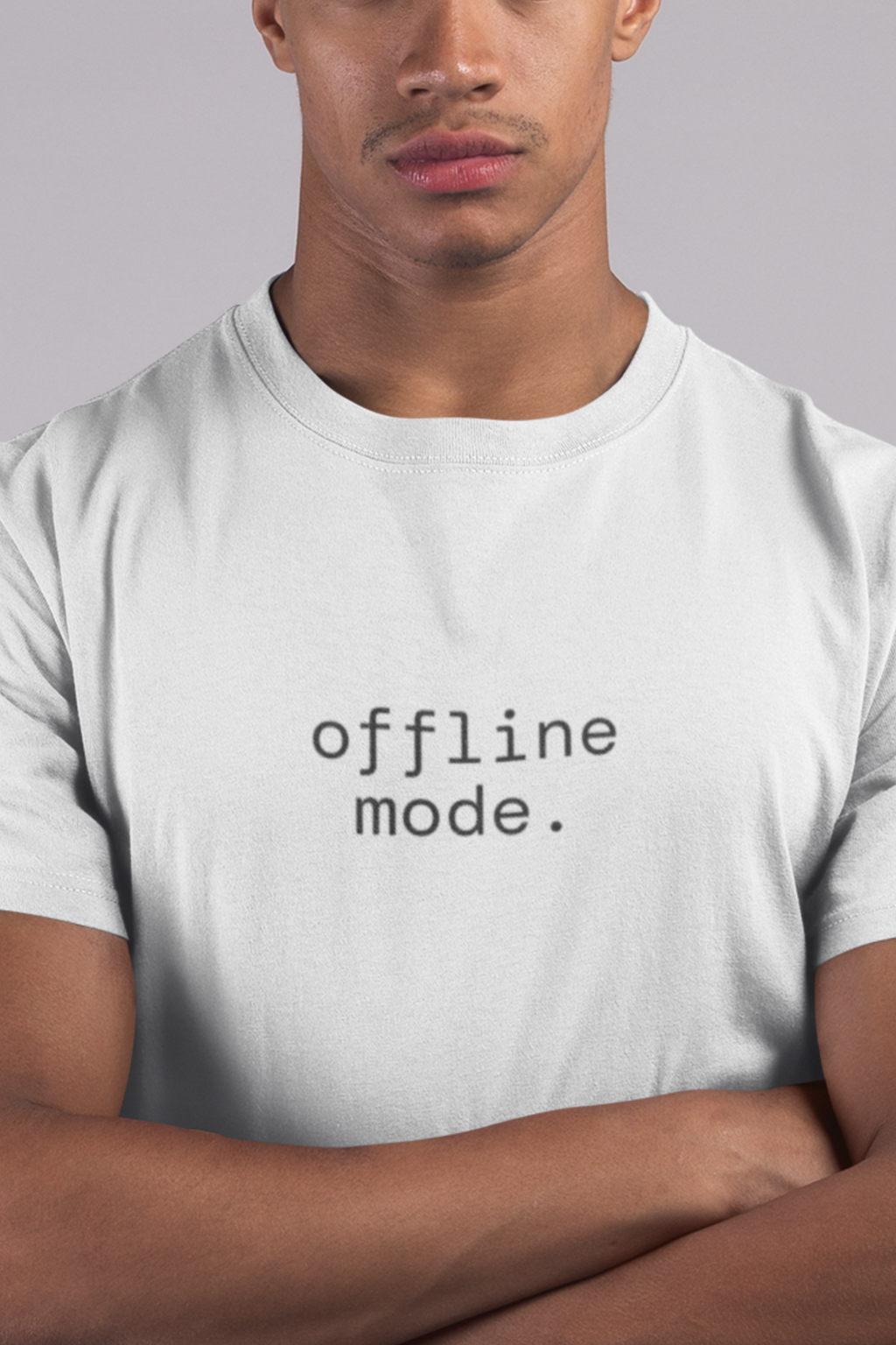 Offline Mode. T-Shirt | Minimalist Text | Regular Fit