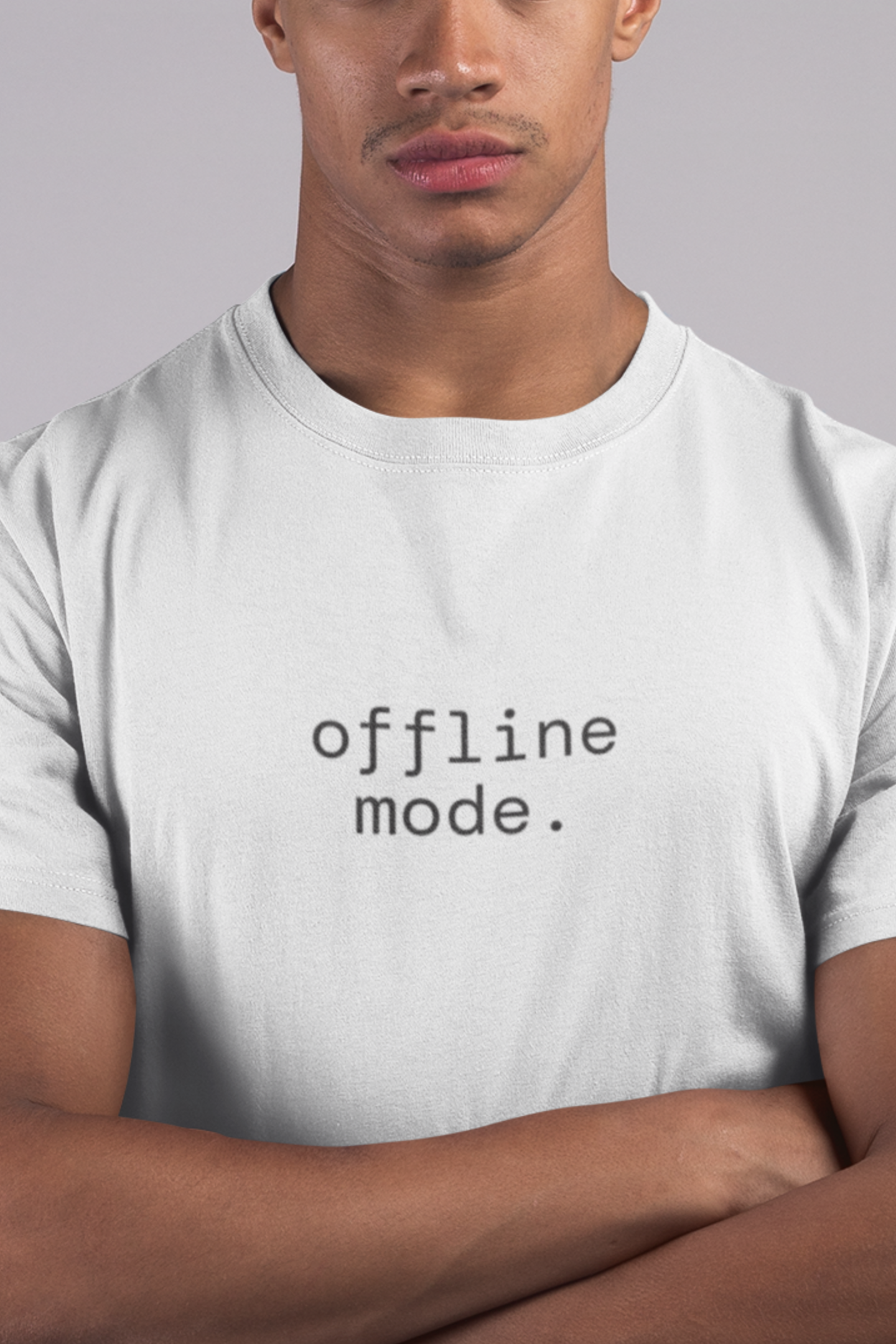 Offline Mode. T-Shirt | Minimalist Text | Regular Fit