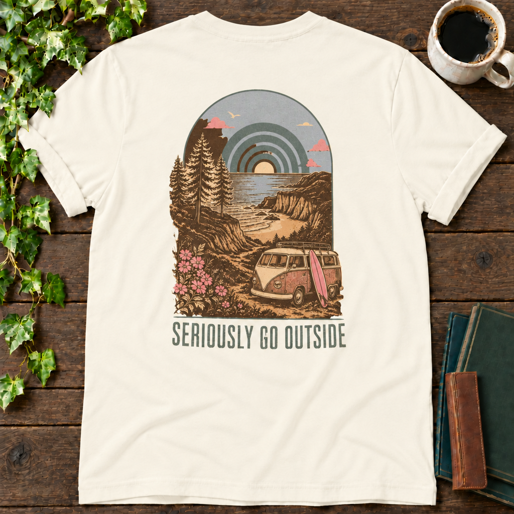 go outside. natural back print