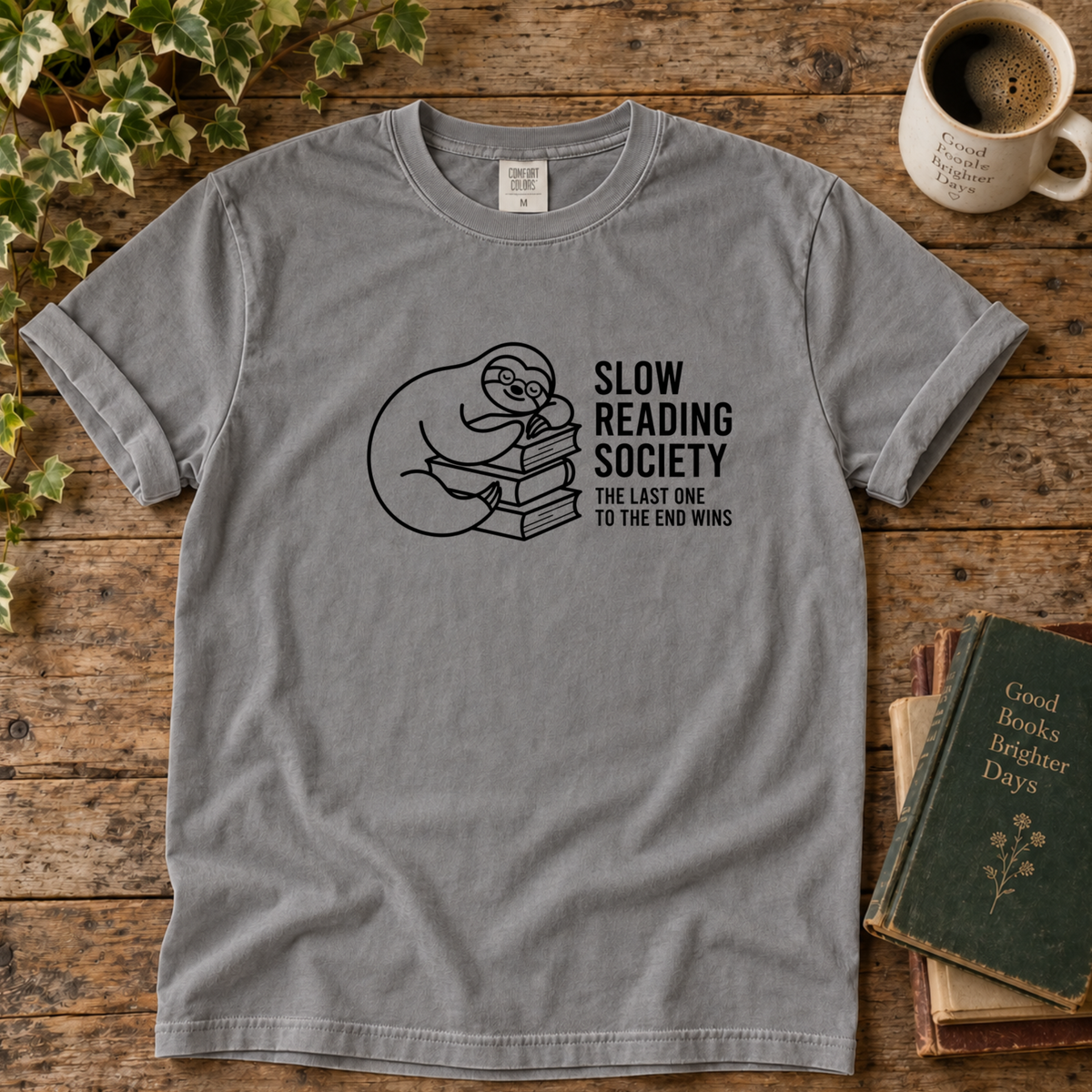 slow reading society. t-shirt