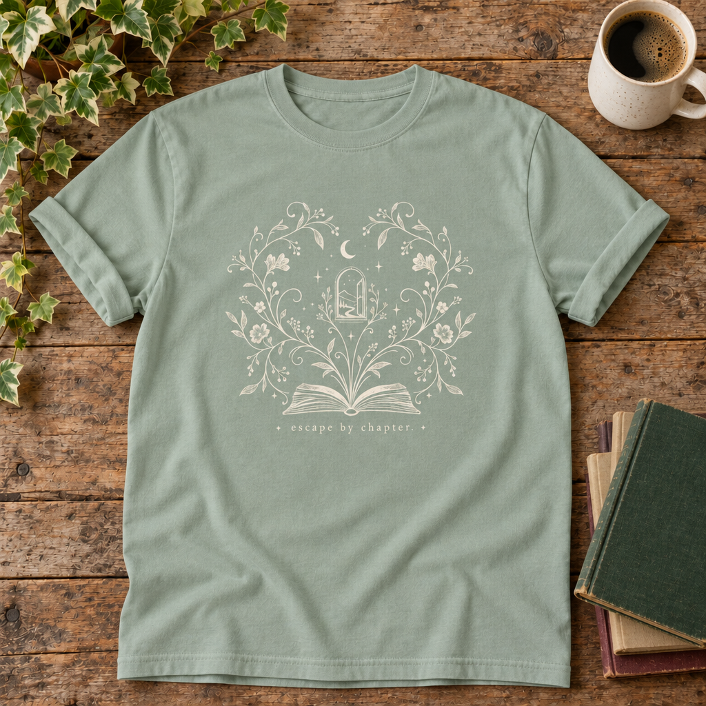 Escape by chapter Bay t-shirt flat lay