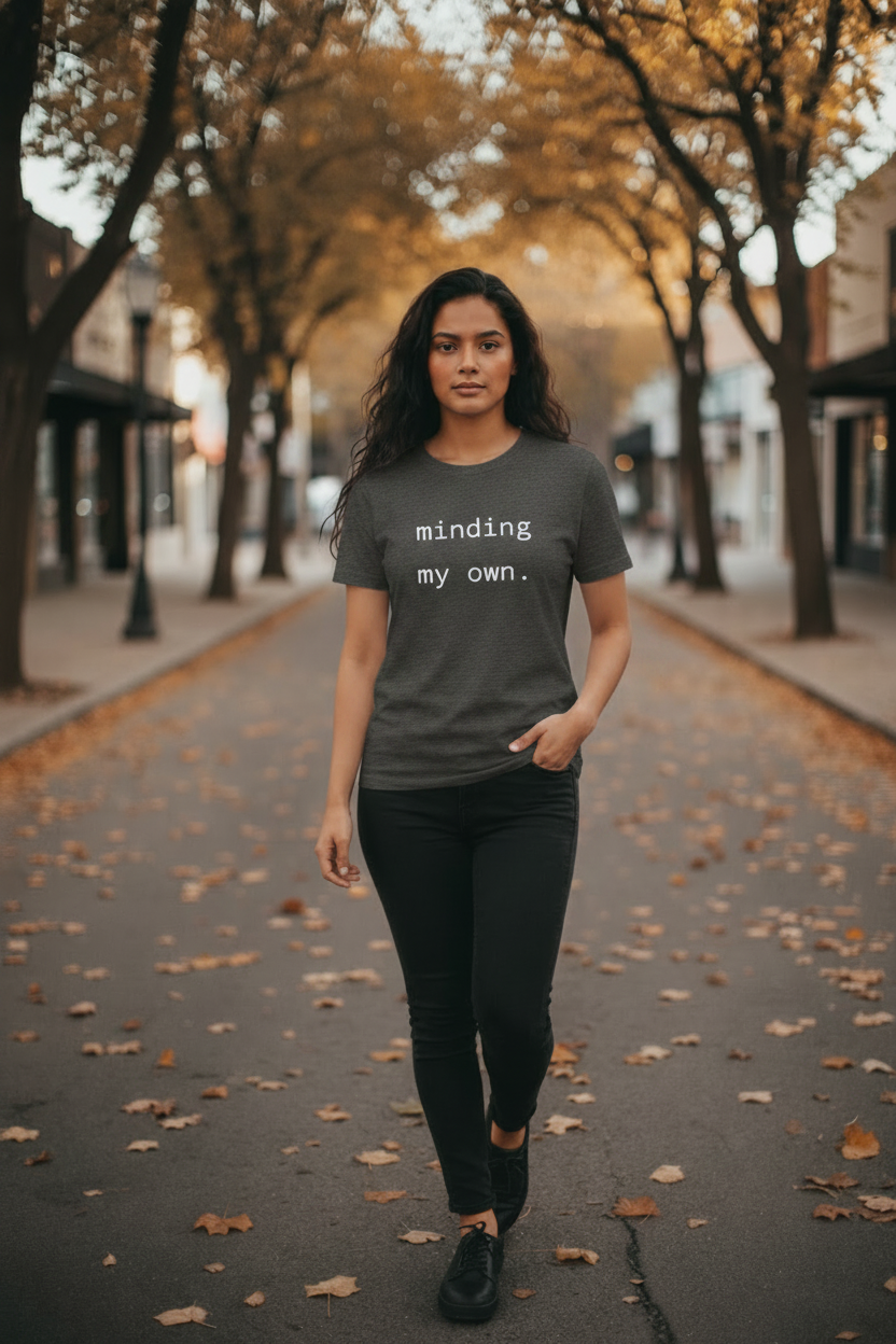 minding my own - dark grey heather