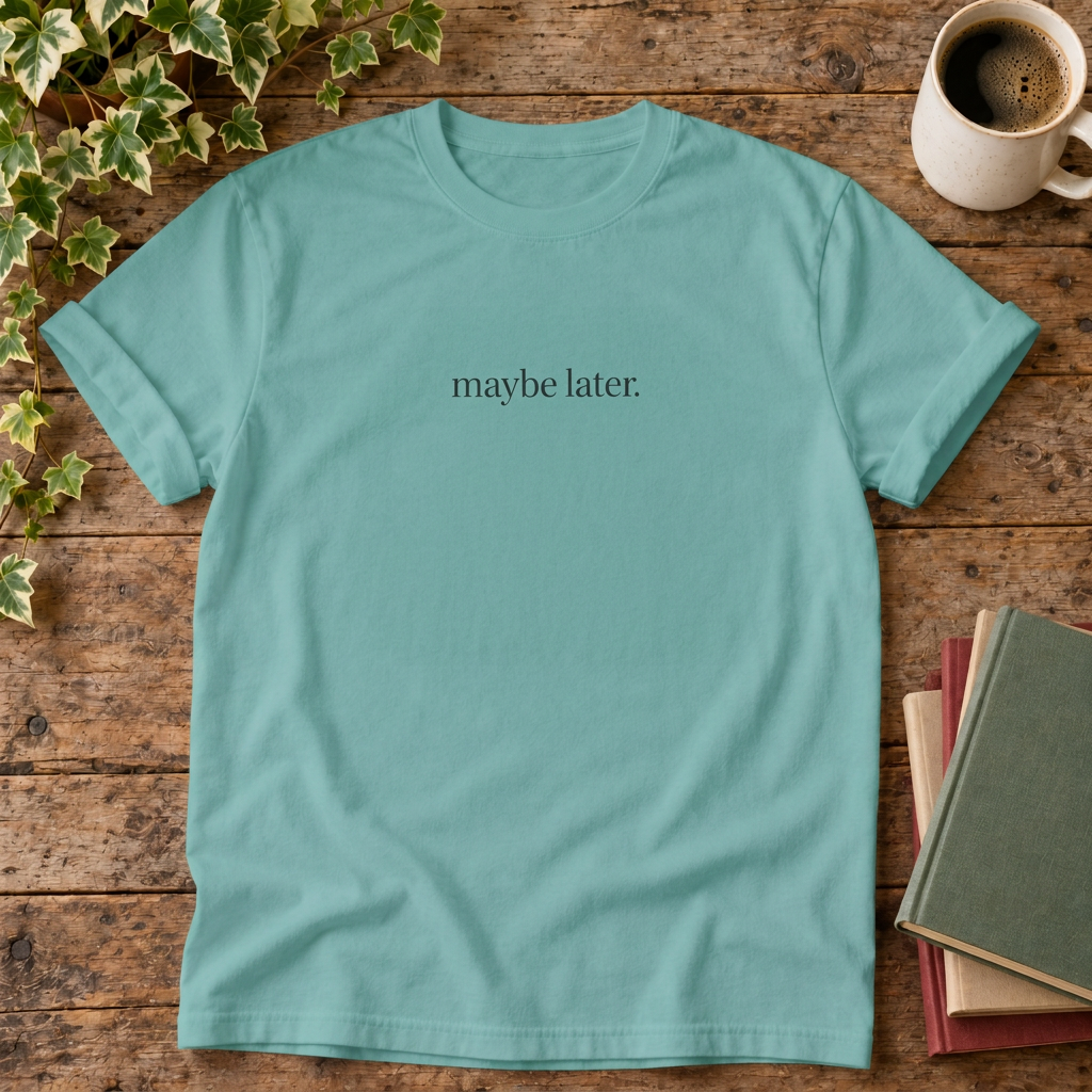 Maybe later. Seafoam rustic flat lay