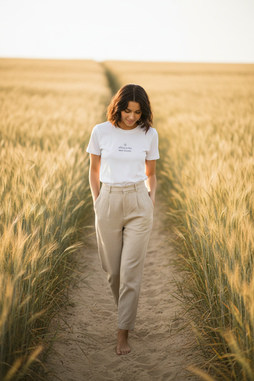 offline is the new luxury - golden grass path lifestyle
