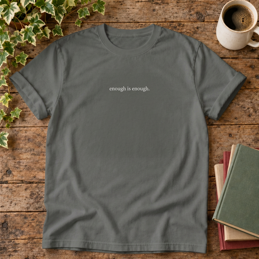 Enough is enough. Pepper rustic flat lay