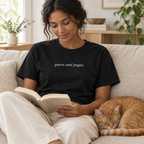 purrs and pages. t-shirt