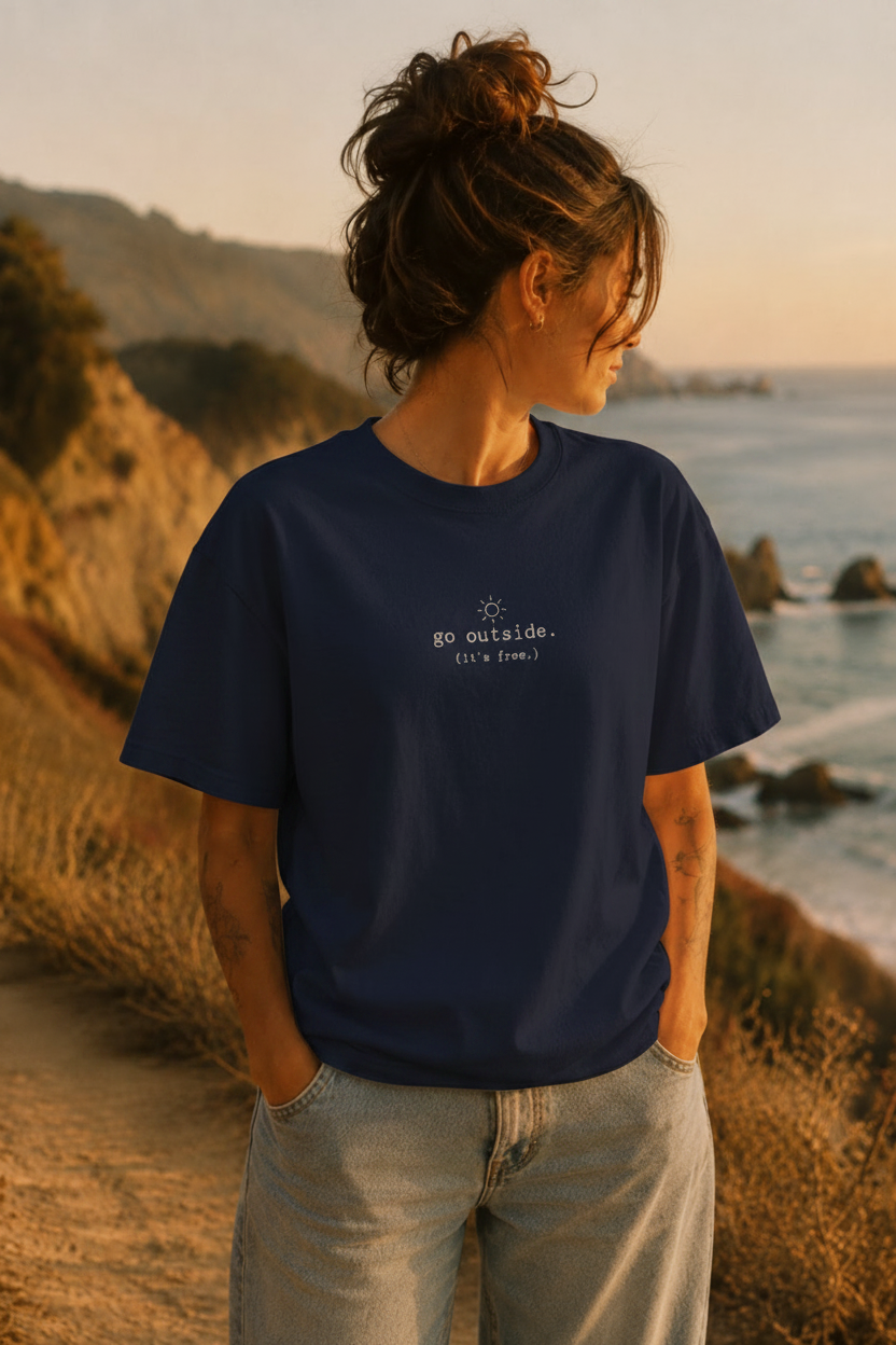 go outside - navy
