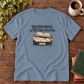 Blue Jean responding after this chapter tee flat lay