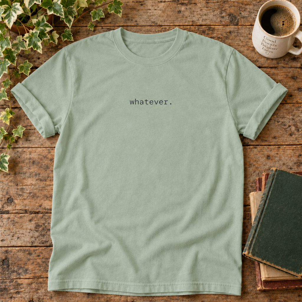 Whatever. Bay t-shirt weathered-wood flat lay