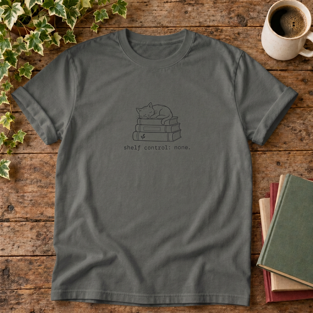 Shelf control none T-shirt in Pepper, stylised flat lay
