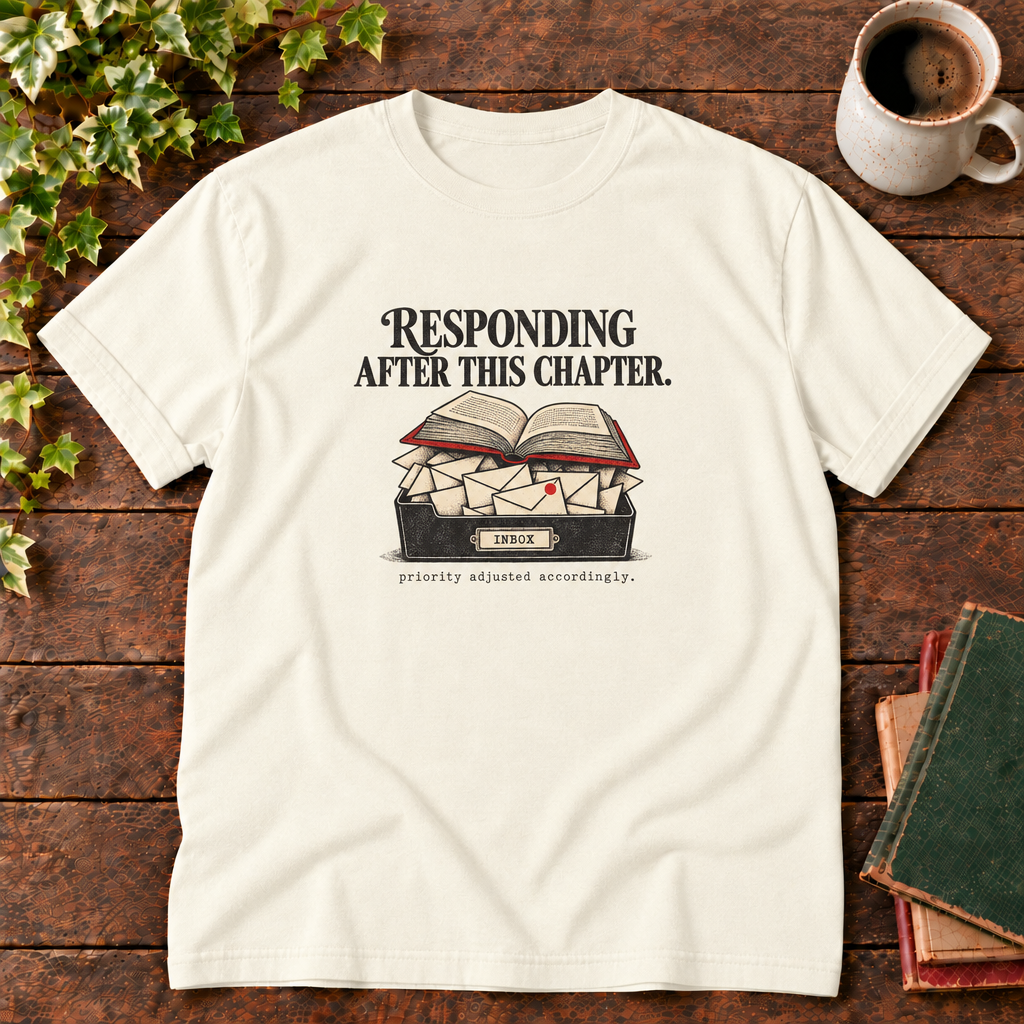 Ivory responding after this chapter tee flat lay