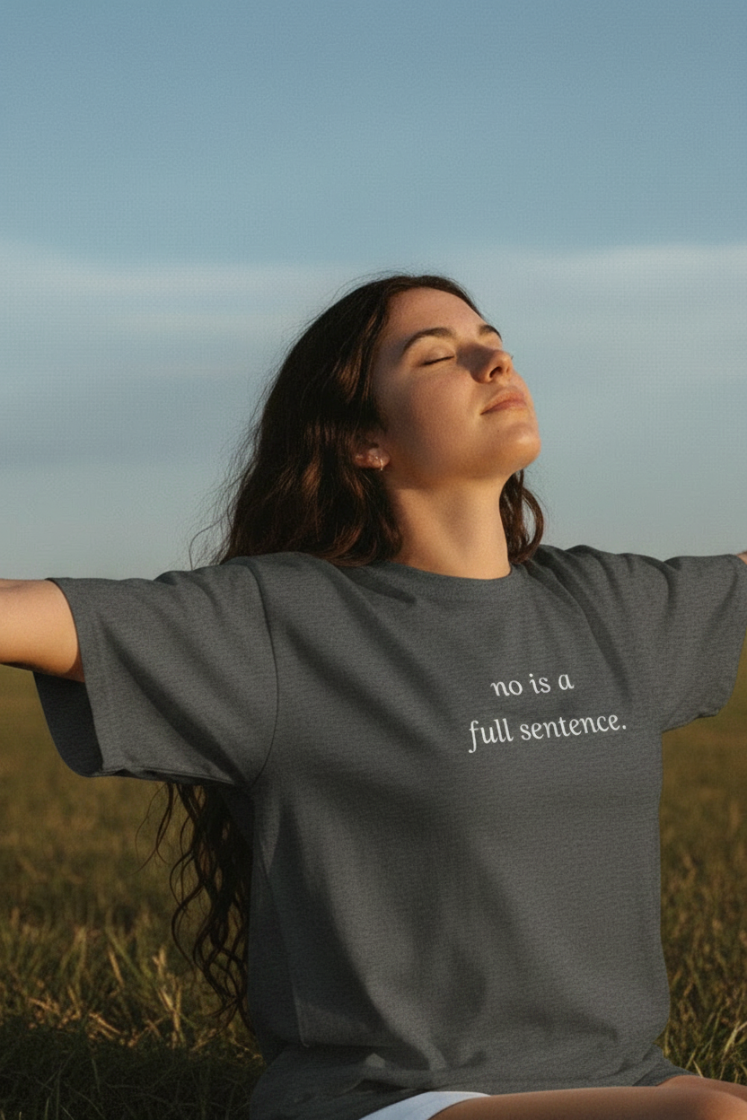 no is a full sentence - dark grey heather