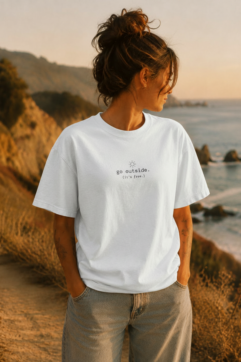 go outside - white