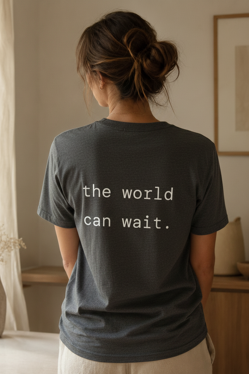 offline mode the world can wait - dark grey heather