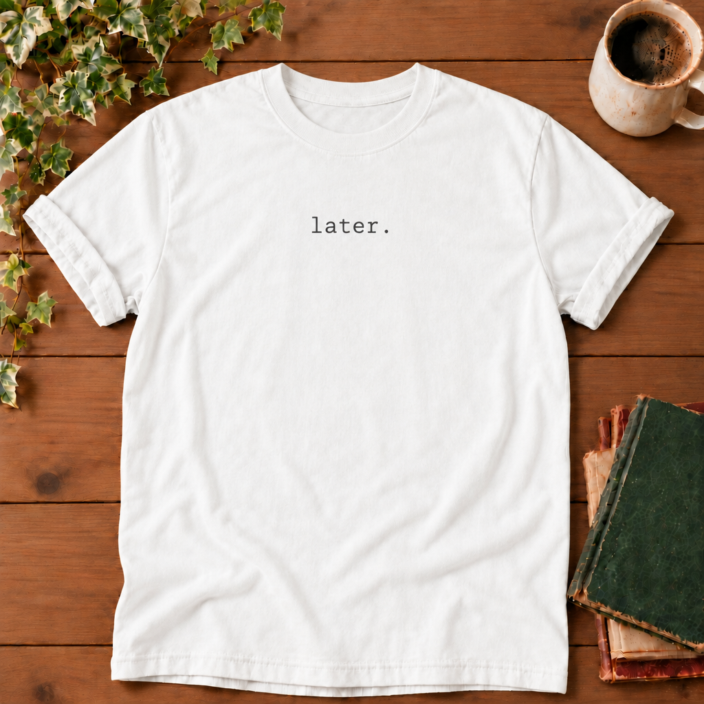 Later White Comfort Colors 1717 flat lay