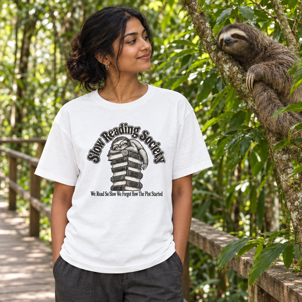 slow reading society. t-shirt