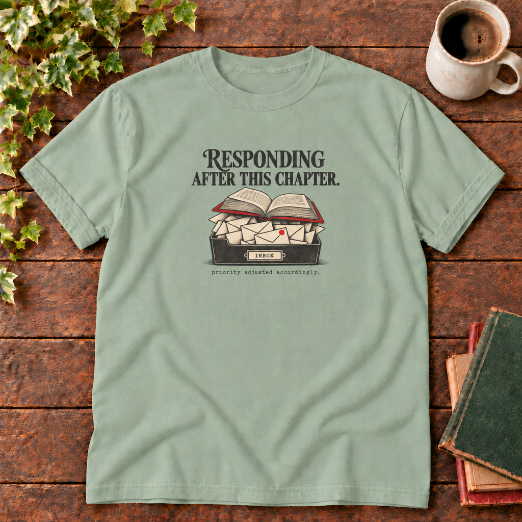 Bay responding after this chapter tee flat lay