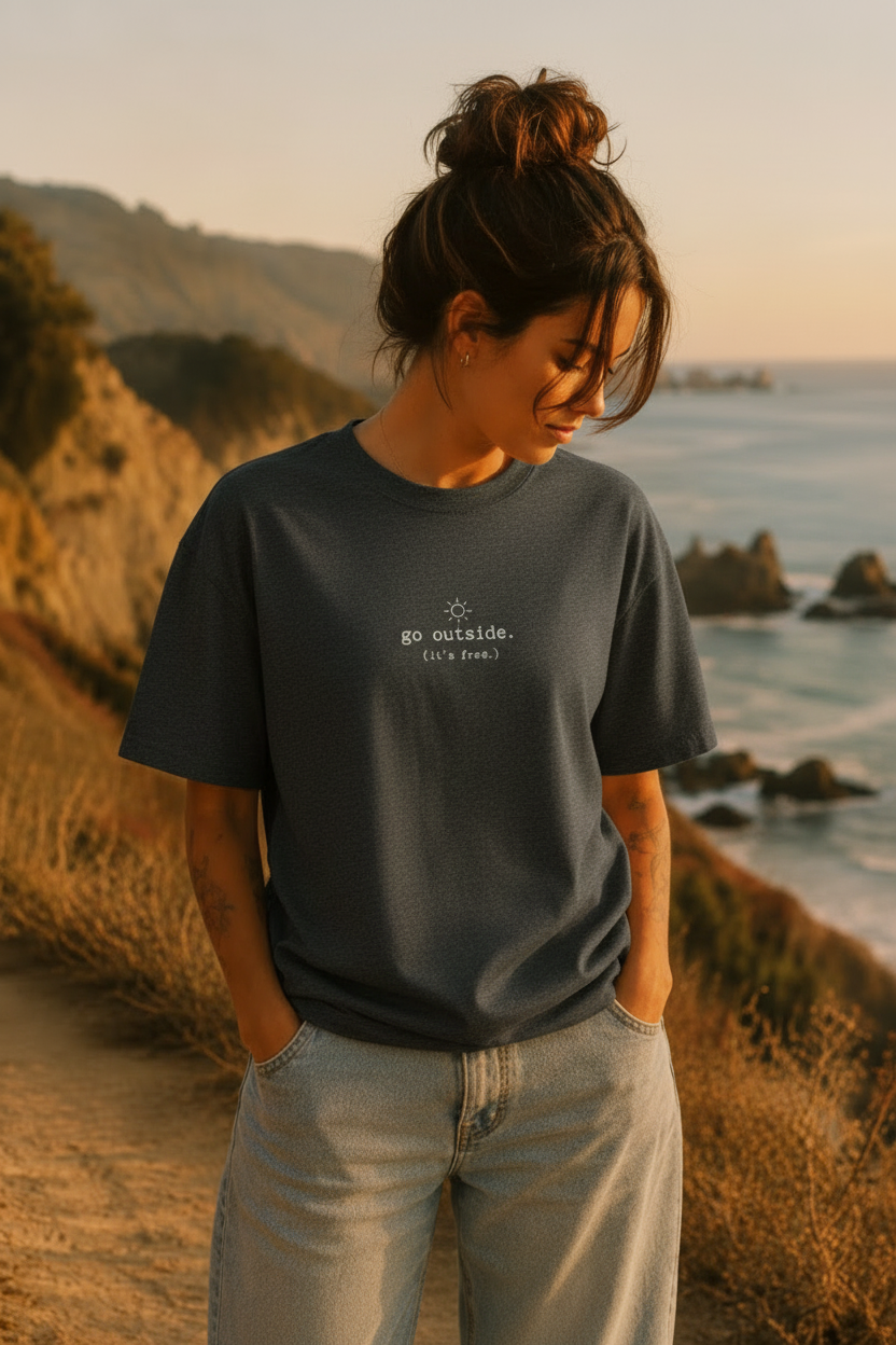 go outside - dark grey heather coastal lifestyle