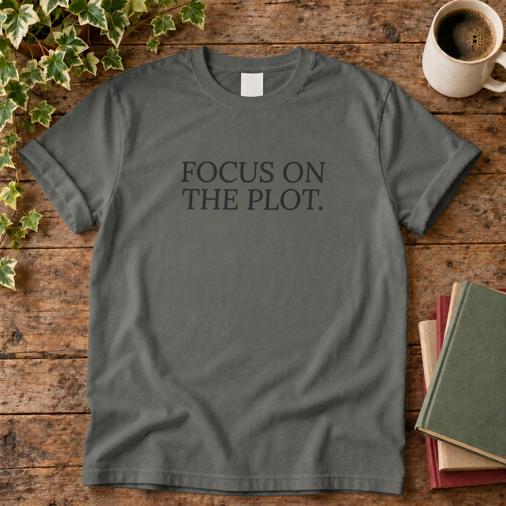 Focus on the plot T-shirt in Pepper, flat lay