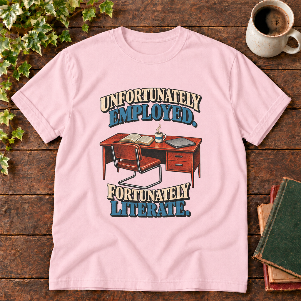 Blossom unfortunately employed fortunately literate tee flat lay